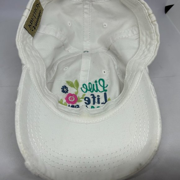 KBethos Vintage White‎ Ball Cap "Live Life in Full Bloom" OS - Picture 5 of 9